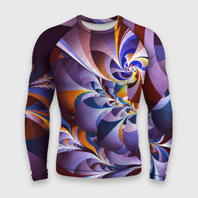 Мужской рашгард 3D с принтом оранжево  голубой фрактал ,  |  | abstraction | color | fashion | neon | pattern | абстракция | мода | неон | узор | цвет
