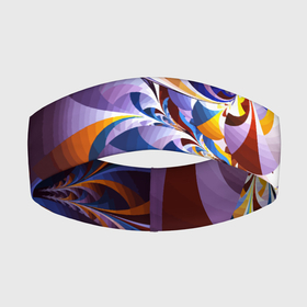 Повязка на голову 3D с принтом оранжево  голубой фрактал в Новосибирске,  |  | abstraction | color | fashion | neon | pattern | абстракция | мода | неон | узор | цвет