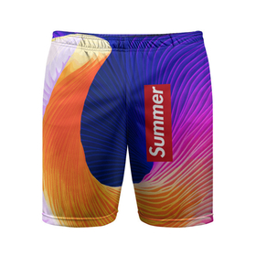 Мужские шорты спортивные с принтом Цветная волна   Summer ,  |  | Тематика изображения на принте: abstraction | color | fashion | summer | wave | абстракция | волна | лето | мода | цвет