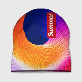 Шапка 3D с принтом Цветная волна   Summer в Тюмени, 100% полиэстер | универсальный размер, печать по всей поверхности изделия | abstraction | color | fashion | summer | wave | абстракция | волна | лето | мода | цвет