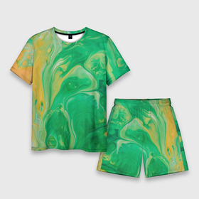 Мужской костюм с шортами 3D с принтом Зелено оранжевая абстракция в Белгороде,  |  | абстрактное | абстракционизм | абстракция | акварель | жидкость | зеленый | искусство | круг | оранжевый | пятно | текстура | узор | цвет