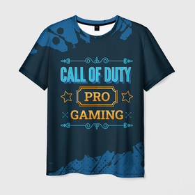 Мужская футболка 3D с принтом Call of Duty Gaming PRO в Тюмени, 100% полиэфир | прямой крой, круглый вырез горловины, длина до линии бедер | call | call of duty | duty | logo | paint | pro | брызги | дьюти | игра | игры | колл | краска | лого | логотип | символ