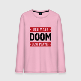 Мужской лонгслив хлопок с принтом Doom Ultimate , 100% хлопок |  | doom | logo | ultimate | дум | игра | игры | лого | логотип | символ