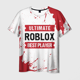 Мужская футболка 3D с принтом Roblox   Ultimate в Екатеринбурге, 100% полиэфир | прямой крой, круглый вырез горловины, длина до линии бедер | logo | paint | roblox | ultimate | брызги | игра | игры | краска | лого | логотип | роблокс | символ
