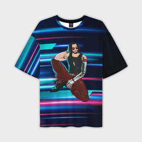 Мужская футболка OVERSIZE 3D с принтом Johnny Cyberpunk2077 ,  |  | 