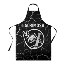Фартук 3D с принтом Lacrimosa   КОТ   Трещины , 100% полиэстер | общий размер — 65 х 85 см, ширина нагрудника — 26 см, горловина — 53 см, длина завязок — 54 см, общий обхват в поясе — 173 см. Принт на завязках и на горловине наносится с двух сторон, на основной части фартука — только с внешней стороны | band | lacrimosa | metal | rock | группа | кот | лакримоза | мрамор | рок | трещины