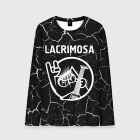 Мужской лонгслив 3D с принтом Lacrimosa   КОТ   Трещины , 100% полиэстер | длинные рукава, круглый вырез горловины, полуприлегающий силуэт | Тематика изображения на принте: band | lacrimosa | metal | rock | группа | кот | лакримоза | мрамор | рок | трещины