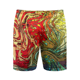 Мужские шорты спортивные с принтом Хаотичные линии (Abstract pattern) ,  |  | line | urban | абстрактный | абстракция | краски | линии | разноцветная | разноцветный | узор | цвета | цветная