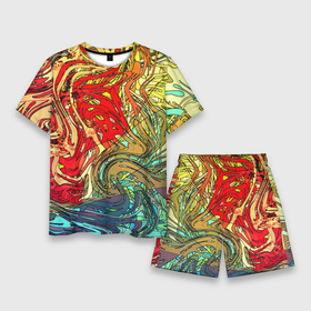 Мужской костюм с шортами 3D с принтом Хаотичные линии (Abstract pattern) в Санкт-Петербурге,  |  | Тематика изображения на принте: line | urban | абстрактный | абстракция | краски | линии | разноцветная | разноцветный | узор | цвета | цветная