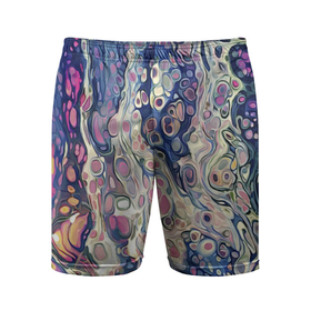 Мужские шорты спортивные с принтом Не смешавшиеся краски (abstract pattern) в Новосибирске,  |  | абстрактная | абстракция | краски | не смешавшиеся | фокус | цвета | цветная