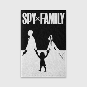 Обложка для паспорта матовая кожа с принтом Spy Family: Семья шпиона | Logo в Белгороде, натуральная матовая кожа | размер 19,3 х 13,7 см; прозрачные пластиковые крепления | 