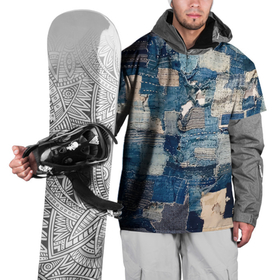 Накидка на куртку 3D с принтом Patchwork   Jeans   Осень   Зима 2023 в Екатеринбурге, 100% полиэстер |  | abstraction | cloth | fashion | jeans | patchwork | абстракция | джинса | мода | пэчворк | ткань