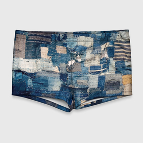 Мужские купальные плавки 3D с принтом Patchwork   Jeans   Осень   Зима 2023 в Петрозаводске, Полиэстер 85%, Спандекс 15% |  | abstraction | cloth | fashion | jeans | patchwork | абстракция | джинса | мода | пэчворк | ткань