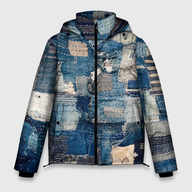 Мужская зимняя куртка 3D с принтом Patchwork   Jeans   Осень   Зима 2023 в Новосибирске, верх — 100% полиэстер; подкладка — 100% полиэстер; утеплитель — 100% полиэстер | длина ниже бедра, свободный силуэт Оверсайз. Есть воротник-стойка, отстегивающийся капюшон и ветрозащитная планка. 

Боковые карманы с листочкой на кнопках и внутренний карман на молнии. | abstraction | cloth | fashion | jeans | patchwork | абстракция | джинса | мода | пэчворк | ткань
