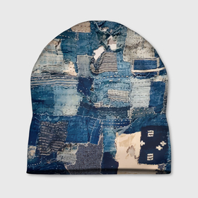 Шапка 3D с принтом Patchwork   Jeans   Осень   Зима 2023 в Петрозаводске, 100% полиэстер | универсальный размер, печать по всей поверхности изделия | abstraction | cloth | fashion | jeans | patchwork | абстракция | джинса | мода | пэчворк | ткань
