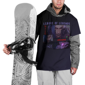 Накидка на куртку 3D с принтом Jinx, the big Bang в Кировске, 100% полиэстер |  | arcane | bang | jinx | league of legends | аркейн | взрыв | джинкс
