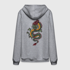 Мужской костюм хлопок с толстовкой с принтом Зелёный китайский дракон Lun ,  |  | Тематика изображения на принте: china | chineese | dragon | dragons | snake dragon | большой дракон | в виде змеи | длинный дракон | дракон змей | дракон на спине | змеиный дракон | змей лун | китайская мифология | лун | лун сюй | огромный дракон