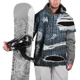 Накидка на куртку 3D с принтом Джинсовое рваньё   Fashion trend в Кировске, 100% полиэстер |  | fashion | jeans | rag | trend | джинса | мода | рваньё | тренд