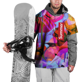 Накидка на куртку 3D с принтом Красочный летний цветочный паттерн   Summer color pattern в Новосибирске, 100% полиэстер |  | abstraction | flowers | pattern | summer | абстракция | лето | узор | цветы