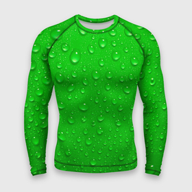 Мужской рашгард 3D с принтом зеленый фон с росой в Белгороде,  |  | background | dew | drop | drops | green | greenery | plain | зеленый | зелень | капли | капля | однотон | природа | роса | фон