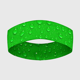 Повязка на голову 3D с принтом зеленый фон с росой в Кировске,  |  | background | dew | drop | drops | green | greenery | plain | зеленый | зелень | капли | капля | однотон | природа | роса | фон