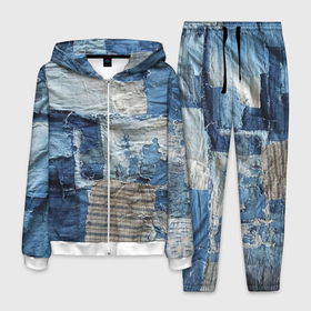 Мужской костюм 3D с принтом Пэчворк   Рваная ткань   Hype в Санкт-Петербурге, 100% полиэстер | Манжеты и пояс оформлены тканевой резинкой, двухслойный капюшон со шнурком для регулировки, карманы спереди | cloth | fashion | hype | patchwork | rag | trend | мода | пэчворк | рваньё | ткань | тренд | хайп