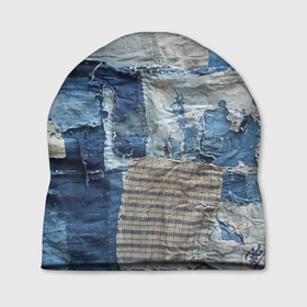 Шапка 3D с принтом Пэчворк   Рваная ткань   Hype в Тюмени, 100% полиэстер | универсальный размер, печать по всей поверхности изделия | cloth | fashion | hype | patchwork | rag | trend | мода | пэчворк | рваньё | ткань | тренд | хайп