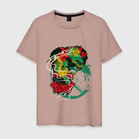 Мужская футболка хлопок с принтом Дракон в цветах в Белгороде, 100% хлопок | прямой крой, круглый вырез горловины, длина до линии бедер, слегка спущенное плечо. | дракон | дрокон | зеленый дракон | змей | змей цветах | китай | китайский дракон | мистика | мифология | огнедышащий дракон | символ добра | фантастика | фэнтези | цветы | ян