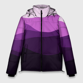 Мужская зимняя куртка 3D с принтом фиолетовый градиент горы абстракция в Курске, верх — 100% полиэстер; подкладка — 100% полиэстер; утеплитель — 100% полиэстер | длина ниже бедра, свободный силуэт Оверсайз. Есть воротник-стойка, отстегивающийся капюшон и ветрозащитная планка. 

Боковые карманы с листочкой на кнопках и внутренний карман на молнии. | abstraction | background | color transition | gradient | lilac | mountains | purple | абстракция | горы | горы в моем сердце | градиент | переход цвета | сиреневый | фиолетовый | фон
