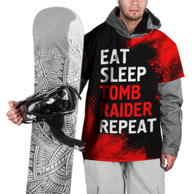 Накидка на куртку 3D с принтом Eat Sleep Tomb Raider Repeat + Краска в Кировске, 100% полиэстер |  | eat sleep tomb raider repeat | logo | raider | tomb | игра | игры | краска | краски | лого | логотип | райдер | символ | томб