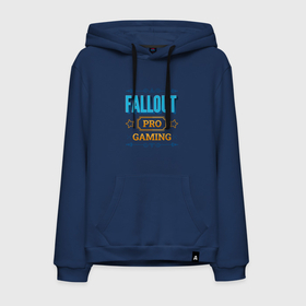 Мужская толстовка хлопок с принтом Fallout PRO Gaming в Екатеринбурге, френч-терри, мягкий теплый начес внутри (100% хлопок) | карман-кенгуру, эластичные манжеты и нижняя кромка, капюшон с подкладом и шнурком | Тематика изображения на принте: fallout | logo | pro | игра | игры | лого | логотип | символ | фаллаут