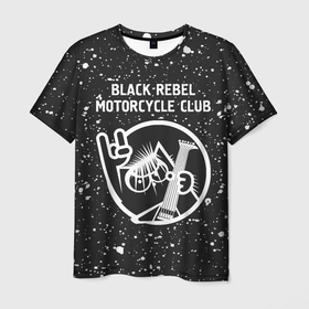 Мужская футболка 3D с принтом Black Rebel Motorcycle Club   КОТ , 100% полиэфир | прямой крой, круглый вырез горловины, длина до линии бедер | band | black | black rebel motorcycle club | club | metal | motorcycle | paint | rebel | rock | блэк | брызги | группа | кот | краска | мотосайкл | ребел | рок