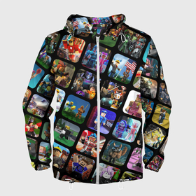 Мужская ветровка 3D с принтом ROBLOX СЮЖЕТЫ в Белгороде, 100% полиэстер | подол и капюшон оформлены резинкой с фиксаторами, два кармана без застежек по бокам, один потайной карман на груди | roblox | игра | компьютерная игра | логотип | онлайн | онлайн игра | роблакс | роблокс