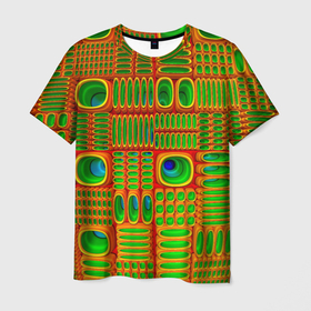 Мужская футболка 3D с принтом ОПТИЧЕСКАЯ АБСТРАКЦИЯ в Кировске, 100% полиэфир | прямой крой, круглый вырез горловины, длина до линии бедер | абстракция | геометрический | желтый | зеленый | красный | красочный | минималистичный | модернизм | оптическая | синий | современный | сюрреализм | узор | цветной