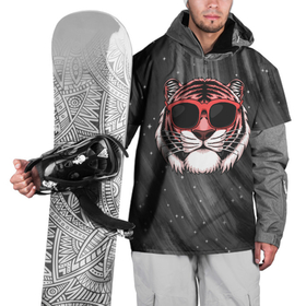 Накидка на куртку 3D с принтом Модный тигр  в очках в Петрозаводске, 100% полиэстер |  | Тематика изображения на принте: очки | солнце | тигр | тигр в очках | тигрица