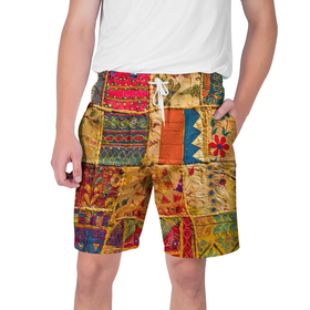 Мужские шорты 3D с принтом Пэчворк   Лоскутное одеяло    Patchwork Quilt в Новосибирске,  полиэстер 100% | прямой крой, два кармана без застежек по бокам. Мягкая трикотажная резинка на поясе, внутри которой широкие завязки. Длина чуть выше колен | blanket | color | fashion | patchwork | авангард | мода | одеяло | пэчворк | узор | цвет
