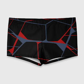 Мужские купальные плавки 3D с принтом Геометрические линии сине красные в Тюмени, Полиэстер 85%, Спандекс 15% |  | абстракция | геометрия | линии | паутина | сетка | строгий
