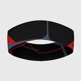 Повязка на голову 3D с принтом Геометрические линии сине красные ,  |  | абстракция | геометрия | линии | паутина | сетка | строгий