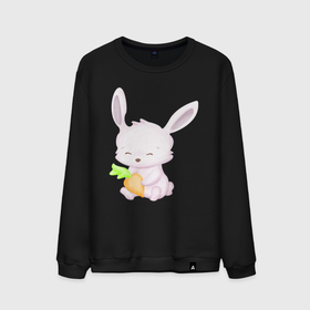 Мужской свитшот хлопок с принтом Милый Крольчонок С Морковкой в Тюмени, 100% хлопок |  | animals | beast | cute | hare | rabbit | животные | заяц | звери | кролик | крольчонок | милый