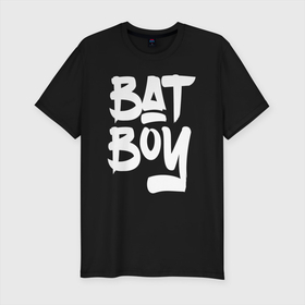 Мужская футболка хлопок Slim с принтом Bat Boy в Новосибирске, 92% хлопок, 8% лайкра | приталенный силуэт, круглый вырез ворота, длина до линии бедра, короткий рукав | bat | bat boy | вампир | кожан | кожанок | летучая мышь | летучие мыши | млекопитающее | нетопырь | парень | ушан