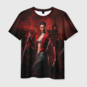 Мужская футболка 3D с принтом Vampire Bloodhunt , 100% полиэфир | прямой крой, круглый вырез горловины, длина до линии бедер | bloodhunt | the masquerade | vampire | бладхант | вампиры | игра