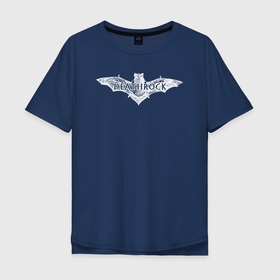 Мужская футболка хлопок Oversize с принтом Deathrock в Екатеринбурге, 100% хлопок | свободный крой, круглый ворот, “спинка” длиннее передней части | bat | вампир | кожан | кожанок | летучая мышь | летучие мыши | млекопитающее | нетопырь | ушан