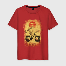 Мужская футболка хлопок с принтом Vintage extreme enduro в Екатеринбурге, 100% хлопок | прямой крой, круглый вырез горловины, длина до линии бедер, слегка спущенное плечо. | 