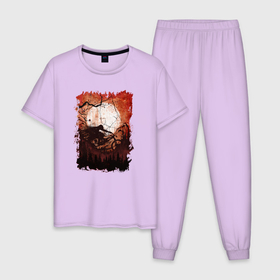 Мужская пижама хлопок с принтом Мтб стиль в Кировске, 100% хлопок | брюки и футболка прямого кроя, без карманов, на брюках мягкая резинка на поясе и по низу штанин
 | Тематика изображения на принте: 