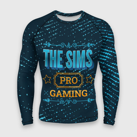 Мужской рашгард 3D с принтом The Sims Gaming PRO ,  |  | logo | pro | sims | the | the sims | гранж | игра | игры | лого | логотип | символ | симс