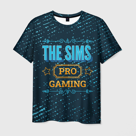 Мужская футболка 3D с принтом The Sims Gaming PRO в Тюмени, 100% полиэфир | прямой крой, круглый вырез горловины, длина до линии бедер | logo | pro | sims | the | the sims | гранж | игра | игры | лого | логотип | символ | симс