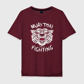Мужская футболка хлопок Oversize с принтом Искусство боя Муай Тай , 100% хлопок | свободный крой, круглый ворот, “спинка” длиннее передней части | боевое искуство | бой | единоборство | животное | муай тай | спорт | тигр | хищник
