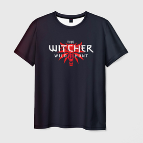 Мужская футболка 3D с принтом THE WITCHER   MONSTER SLAYER   ВОЛК в Белгороде, 100% полиэфир | прямой крой, круглый вырез горловины, длина до линии бедер | geralt | the witcher | the witcher wild hunt | witcher | ведьмак | ведьмак 3 | геральт | сериал