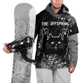 Накидка на куртку 3D с принтом The Offspring   Rock Cat в Екатеринбурге, 100% полиэстер |  | band | metal | offspring | rock | the | the offspring | группа | кот | краска | краски | оффспринг | рок | рок кот