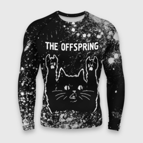 Мужской рашгард 3D с принтом The Offspring  Rock Cat в Петрозаводске,  |  | band | metal | offspring | rock | the | the offspring | группа | кот | краска | краски | оффспринг | рок | рок кот